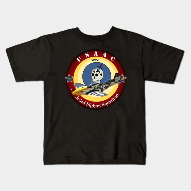 363rd Fighter Squadron - P51 Mustang Kids T-Shirt by twix123844